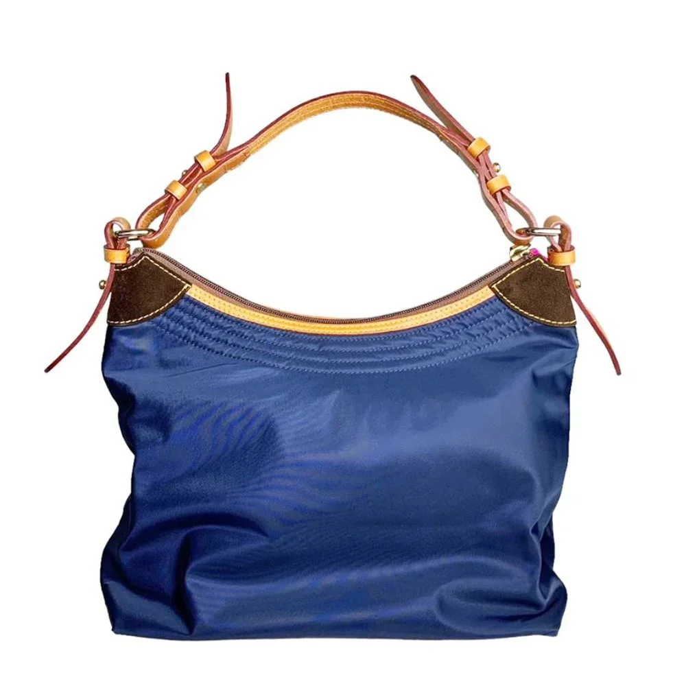 DOONEY & BOURKE Large Erica Nylon Top Handle Shoulder Bag With Leather Trim